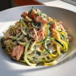 Courgettepasta met Boursin en Zalm