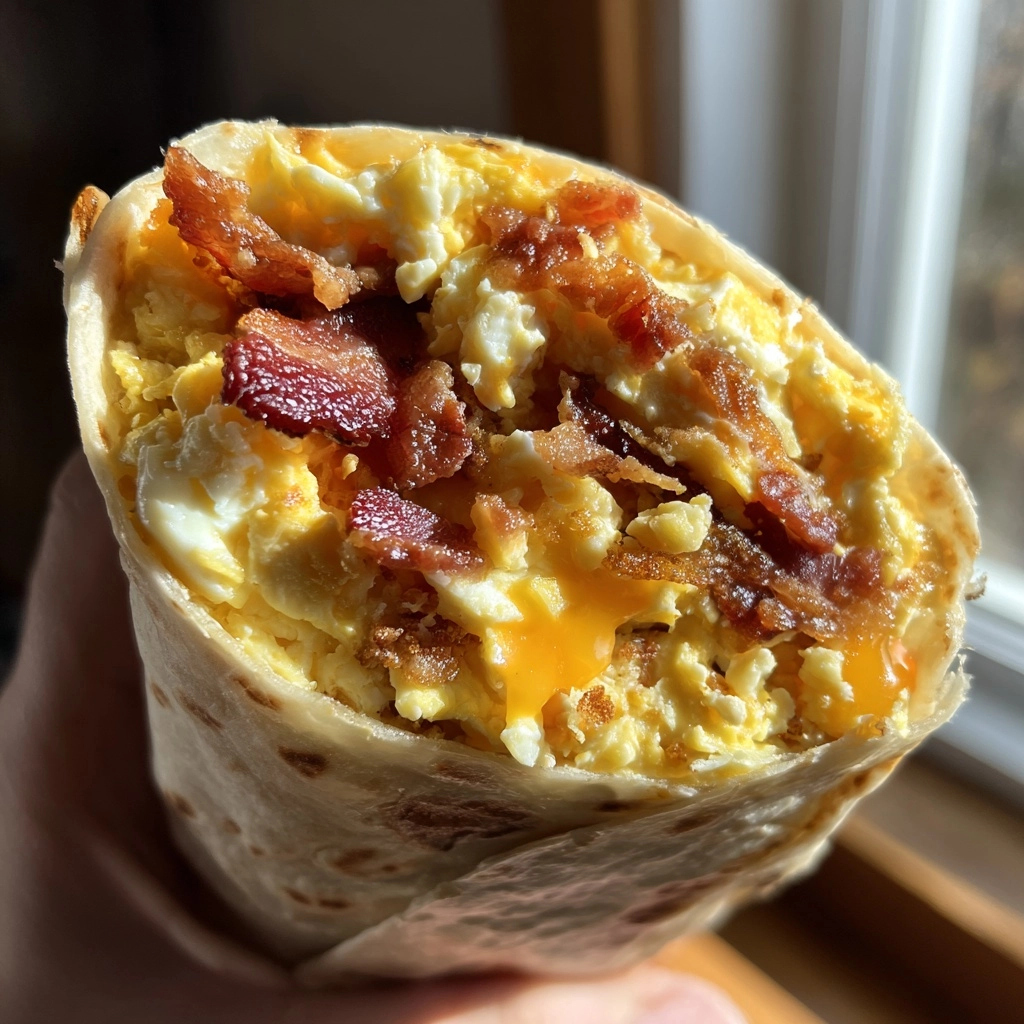 Ontbijt-wrap met Roerei, Kaas en Bacon voor een heerlijke start!