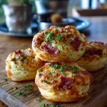 Bladerdeeghapje met Boursin en salami