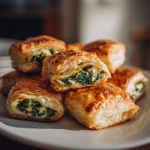 Bladerdeeghapjes met feta en spinazie
