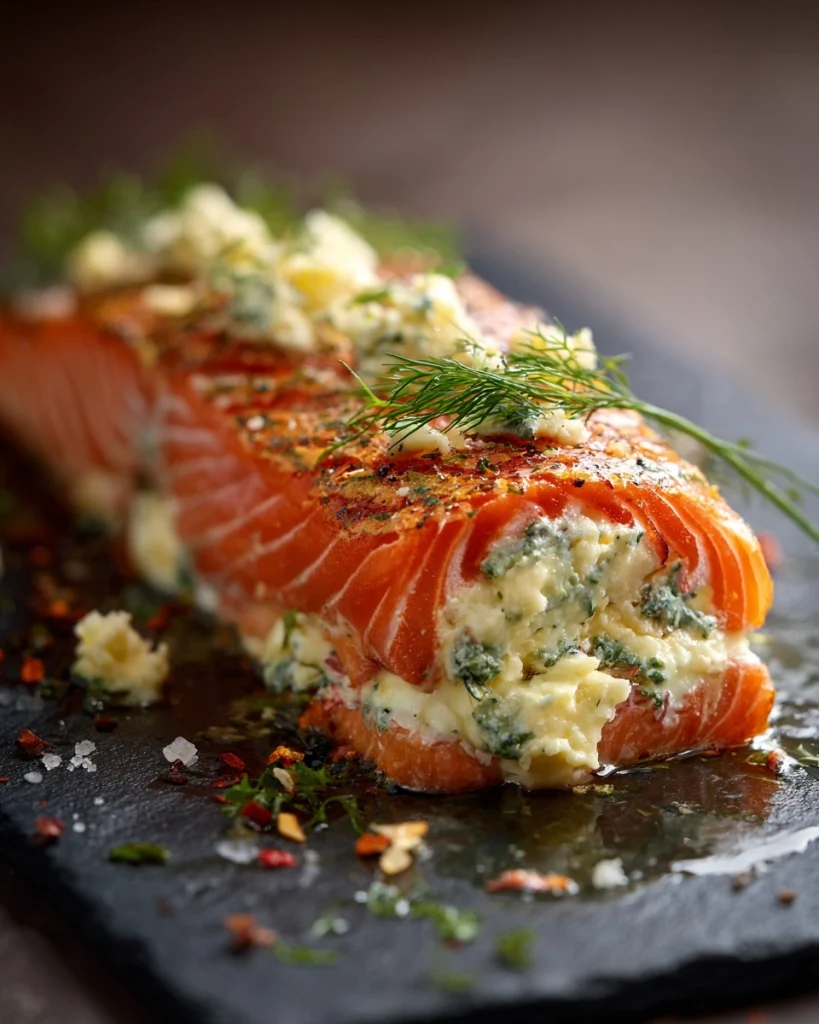 Gevulde zalm met krab en garnalen: Een Hemelse Geur!