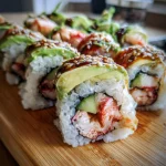 Inside-out sushi roll (uramaki)
