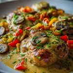 Kip in Roomsaus met Paprika en Champignons