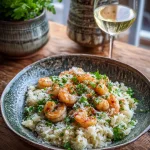 Kip scampi met knoflook Parmezaanse rijst