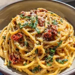 Romige Toscaanse Pasta met Zongedroogde Tomaten