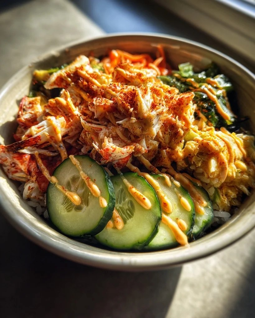 Spicy crab sushi bowl: A delicious no-roll twist!