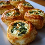 Spinazie-feta bladerdeegrolletjes