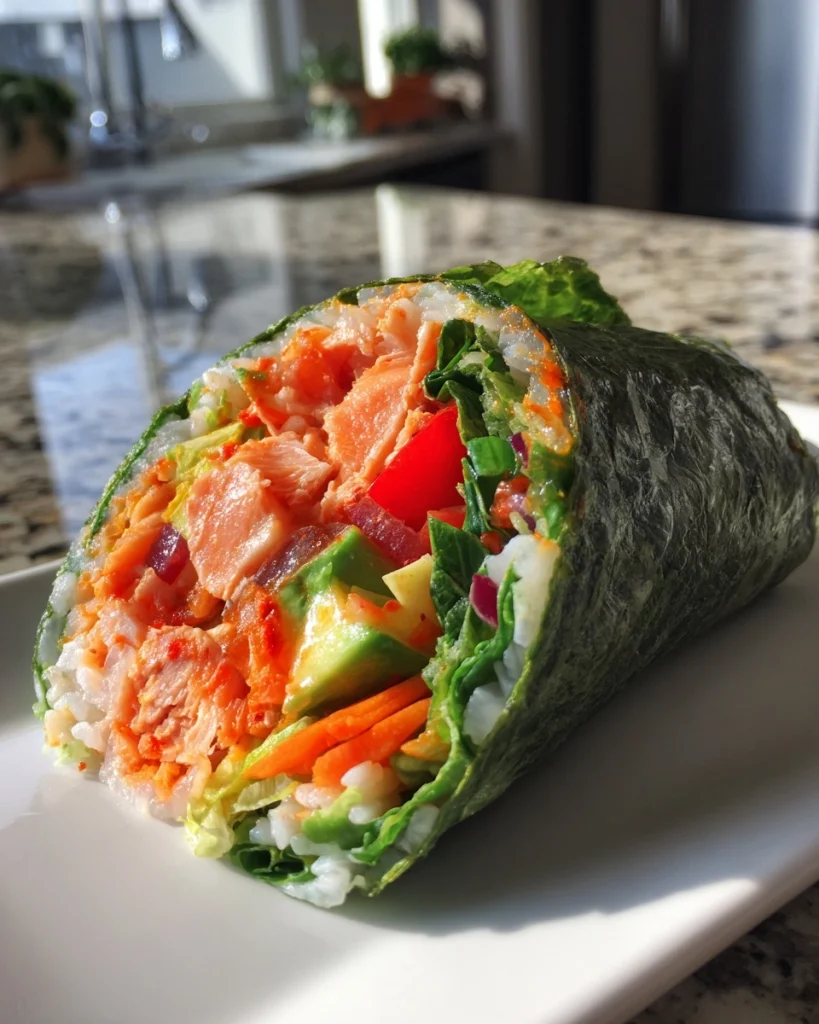 Sushi wrap met zalm & groenten voor een gezonde maaltijd!