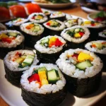 Vegetarische sushi (maki of futomaki)
