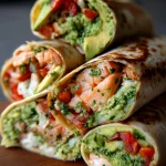 Wrap-hapjes met avocado, zalm of pesto