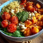 Lekker Licht: Quinoa Bowl met geroosterde Zoete Aardappel en Pesto.