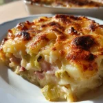 Aardappel-ovenschotel (Aardappel-Anders stijl) met prei & ham