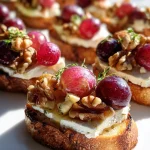 Crostini met Brie, Druiven en Walnoten