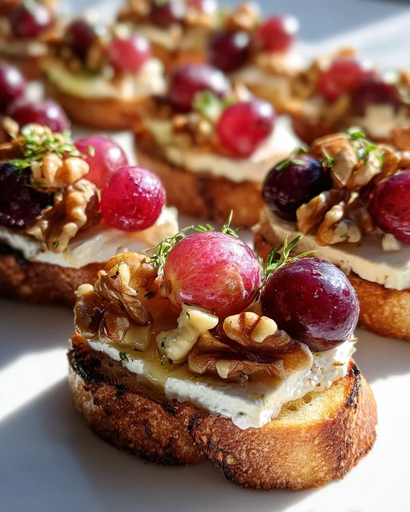 Crostini met Brie, Druiven en Walnoten: een onweerstaanbare traktatie!