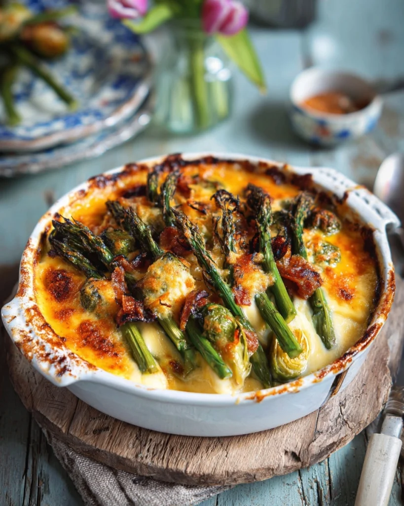 Gegratineerde spruitjes met spekjes en kaas uit de oven: ontdek het perfecte recept!