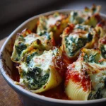 Gevulde pastaschelpen met ricotta en spinazie uit de oven