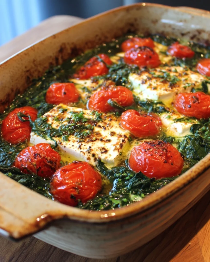 Griekse spinazie ovenschotel met tomaat en feta verrukt!