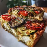 Groentetaart (tian) met aubergine, courgette en geitenkaas