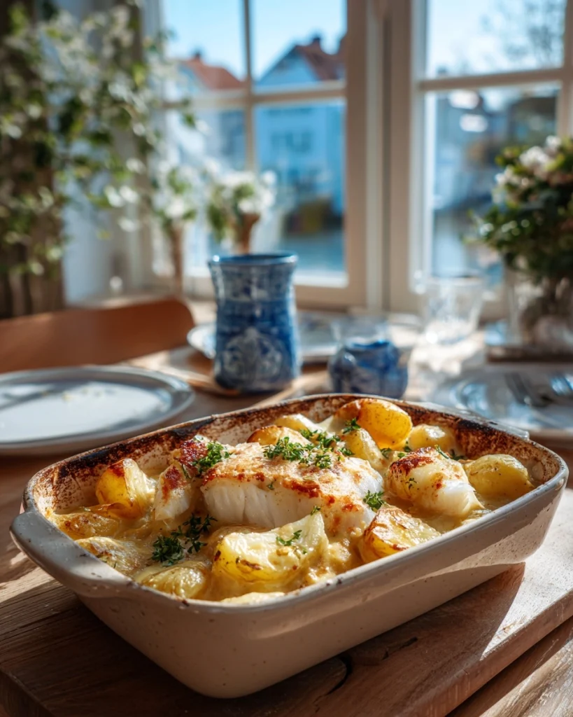 Kabeljauw-ovenschotel met prei en kerriesaus: Een smaakexplosie!