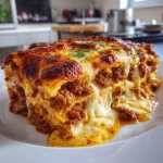 Lasagne-achtige ovenschotel met gehakt & kaas