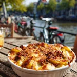 Ouderwetse jachtschotel met gehakt, appel en kaas