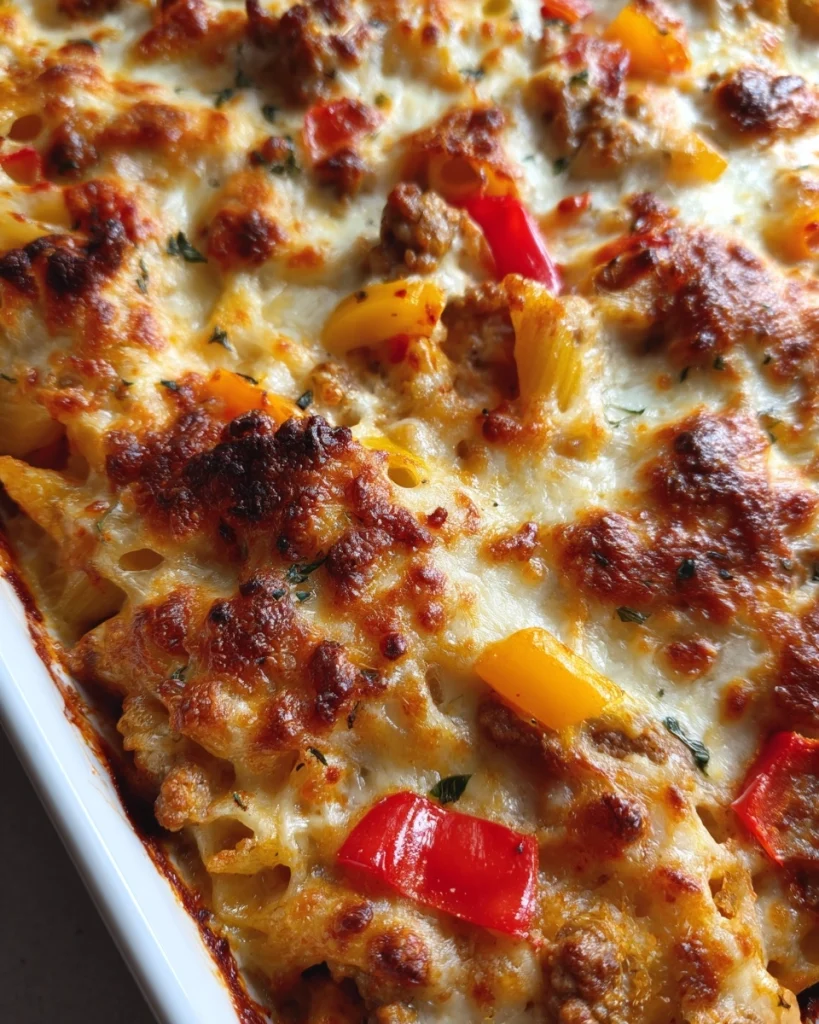 Paprikapasta met gehakt en kaas uit de oven: een snel recept!