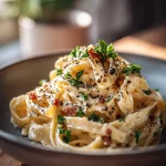 Pasta Boursin met spekjes