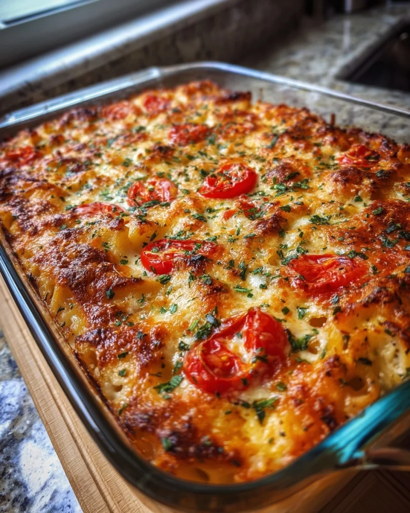 Pasta-ovenschotel « Caprese » met tomaat & mozzarella verrast!
