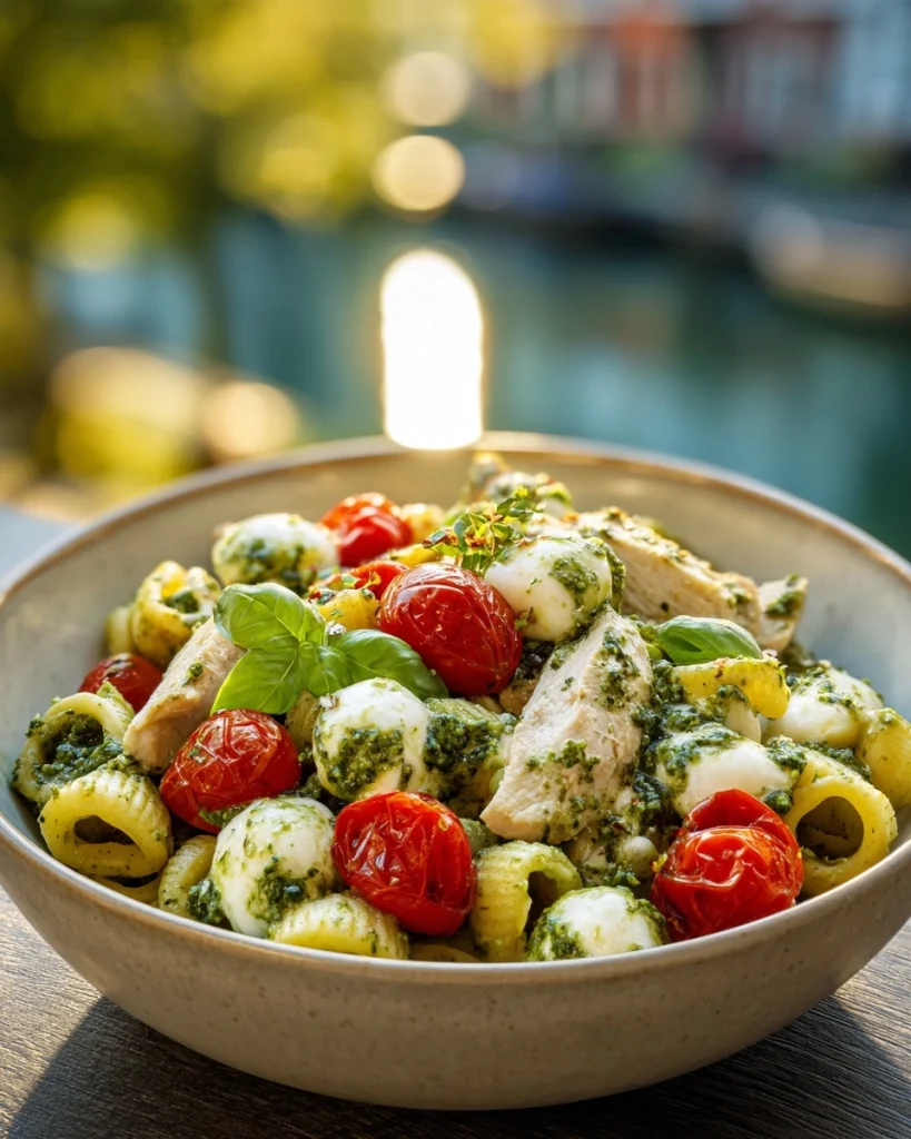 Pastaschotel met kip, pesto en mozzarella: ontdek de smaak!
