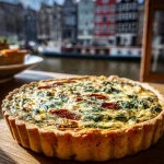 Quiche met spinazie, zongedroogde tomaat en geitenkaas