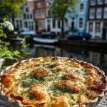 Romige zalmschotel met prei en dille uit de oven