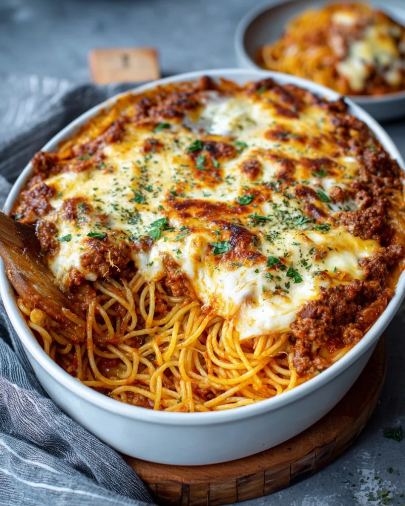 Spaghetti ovenschotel met gehakt en mozzarella zal je verrassen!