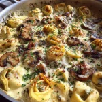 Tortellini in romige champignonsaus (ovenschotel)