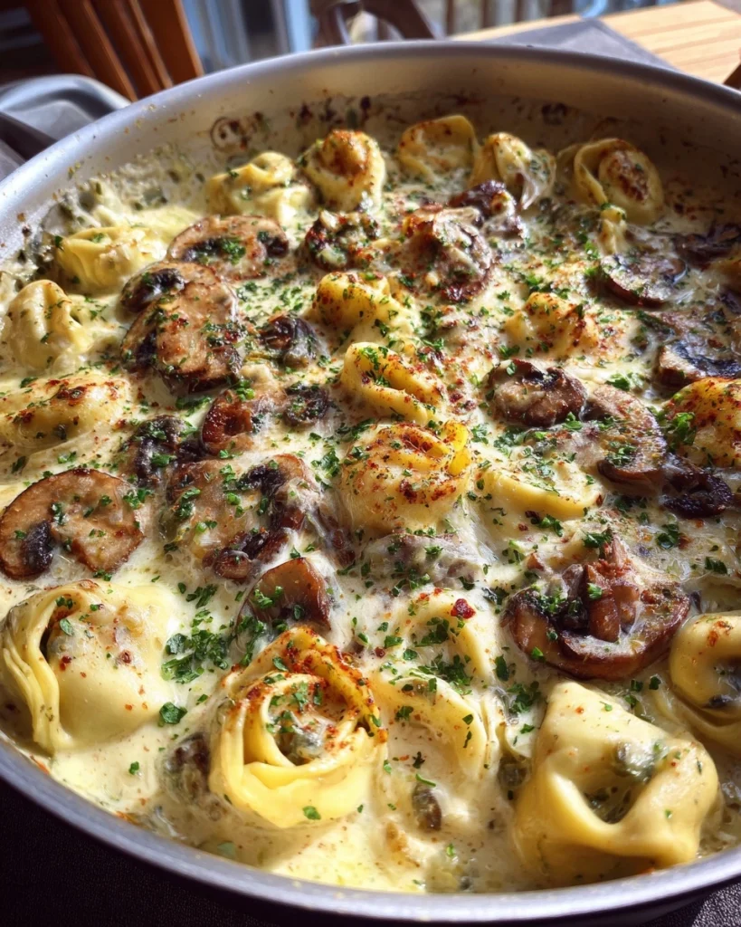 Tortellini in romige champignonsaus (ovenschotel) verrukkelijk!