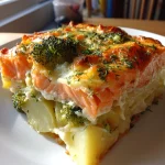 Zalmovenschotel met broccoli, aardappel & dille