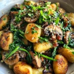 Gebakken gnocchi met champignons en spinazie