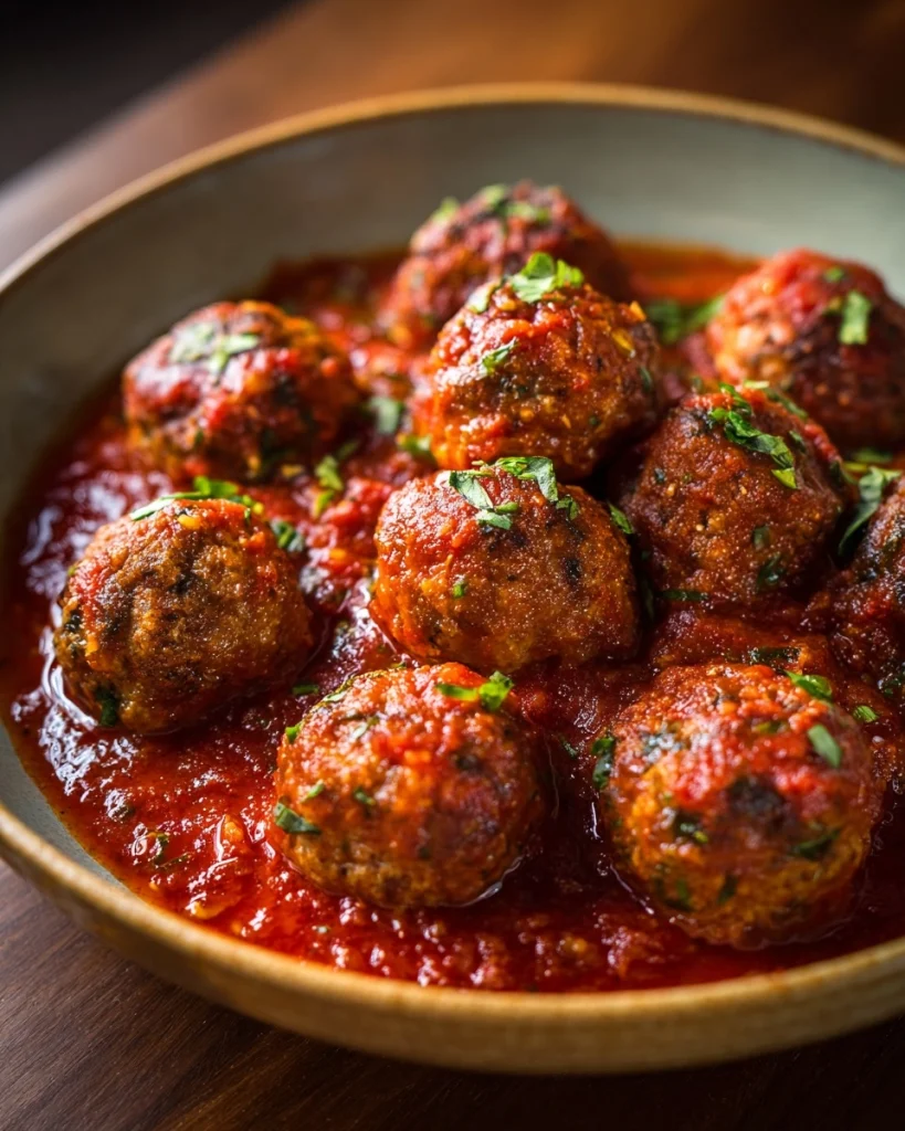 Gehaktballetjes in tomatensaus uit de oven voor een smakelijke maaltijd!
