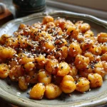 Gezonde Kikkererwten Met Sesam Zijn Lekker Plakkerig