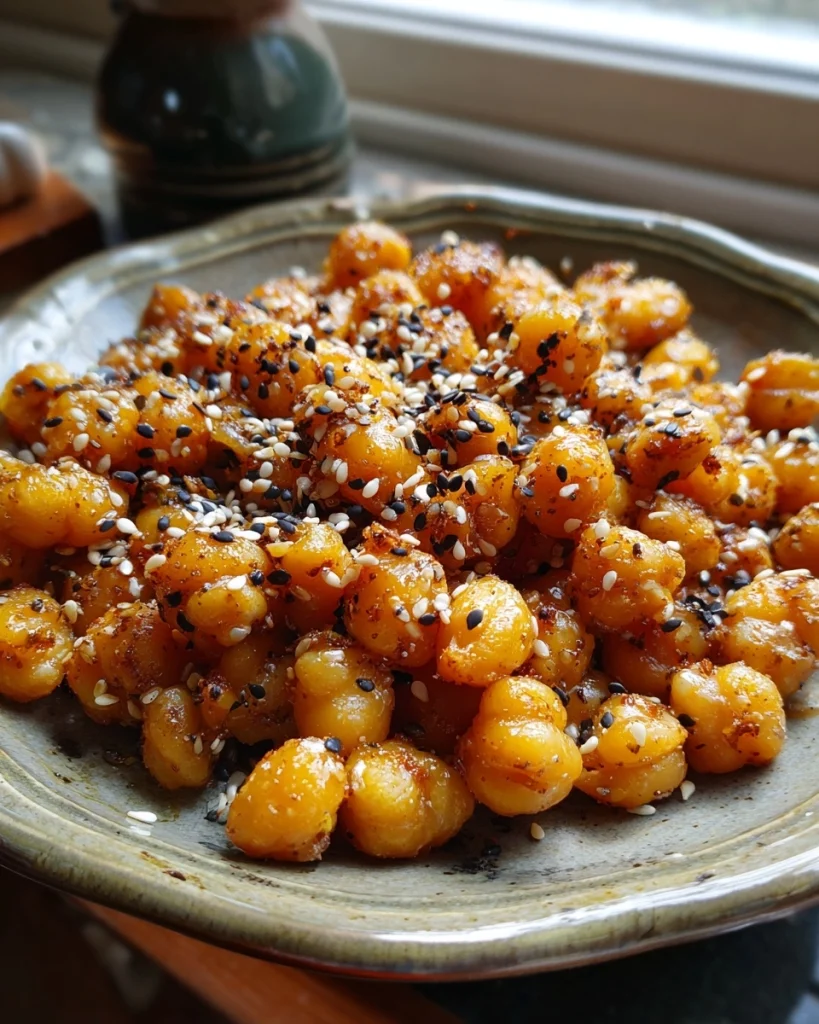 Gezonde Kikkererwten Met Sesam Zijn Lekker Plakkerig en Verrukkelijk!