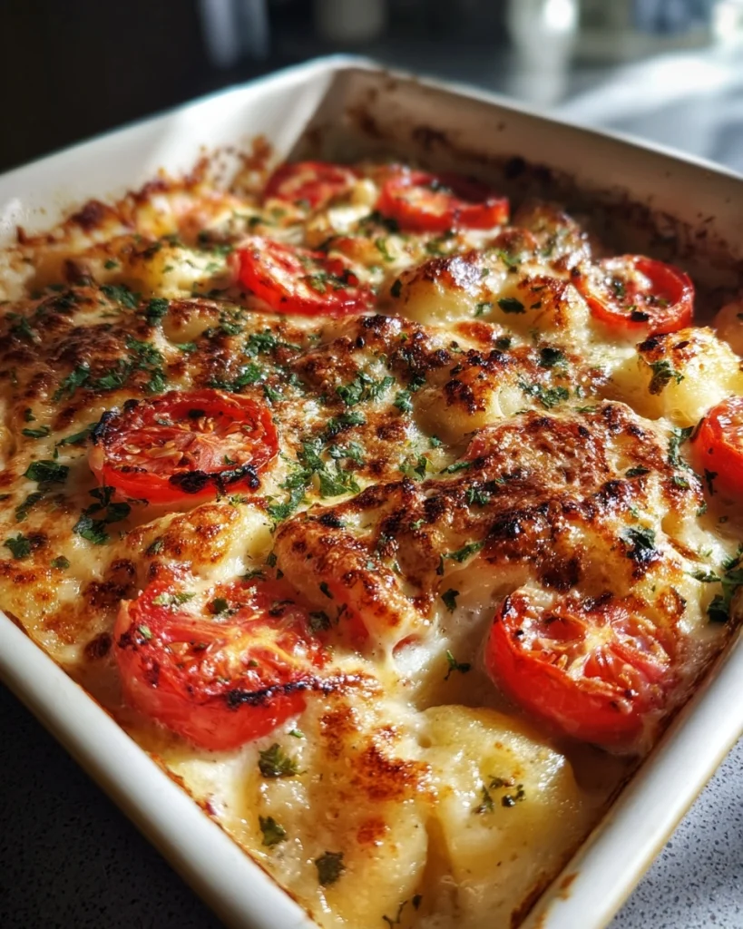 Gnocchi ovenschotel met tomaat en mozzarella is heerlijk!