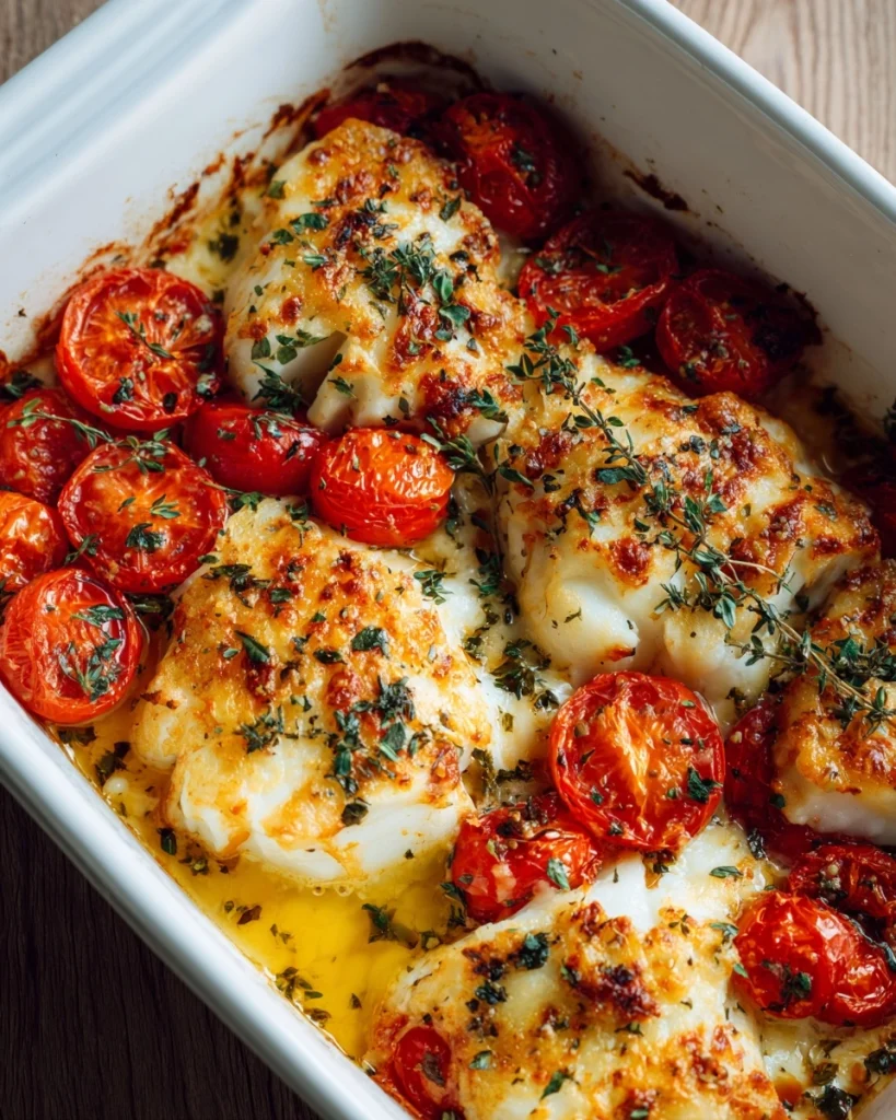 Kabeljauw uit de oven met tomaat & kaas voor een smaakexplosie!