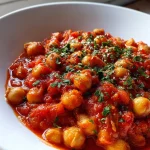 Kikkererwten in pittige tomatensaus