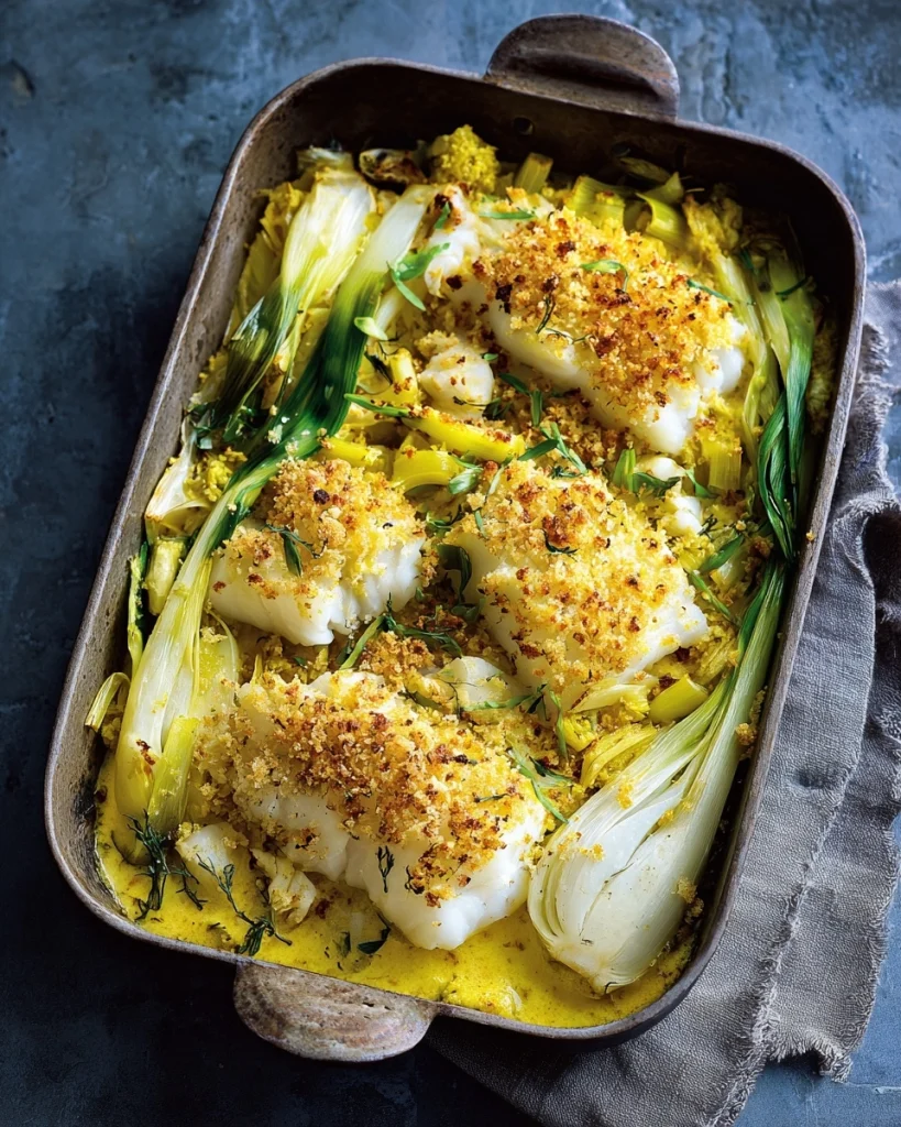 Ovenschotel met kabeljauw, prei en kerriesaus: een smakelijke ontdekking!