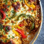 Paprika-Ovenschotel met Gehakt en Rijst