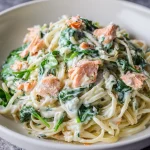 Pasta met Boursin en zalm