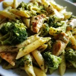 Pasta pesto met broccoli en kip