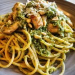 Snelle pasta met kip en pesto