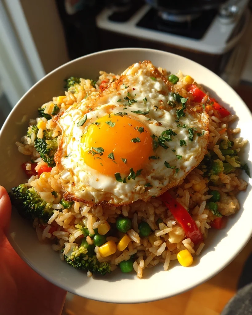 Snelle rijst met groenten en ei: Een eenvoudig recept!