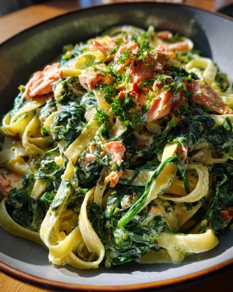 Spinazie-pasta met zalm: Verrukkelijke smaakcombinatie!