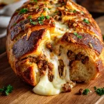 Stokbrood Gevuld met Gehakt en Kaas